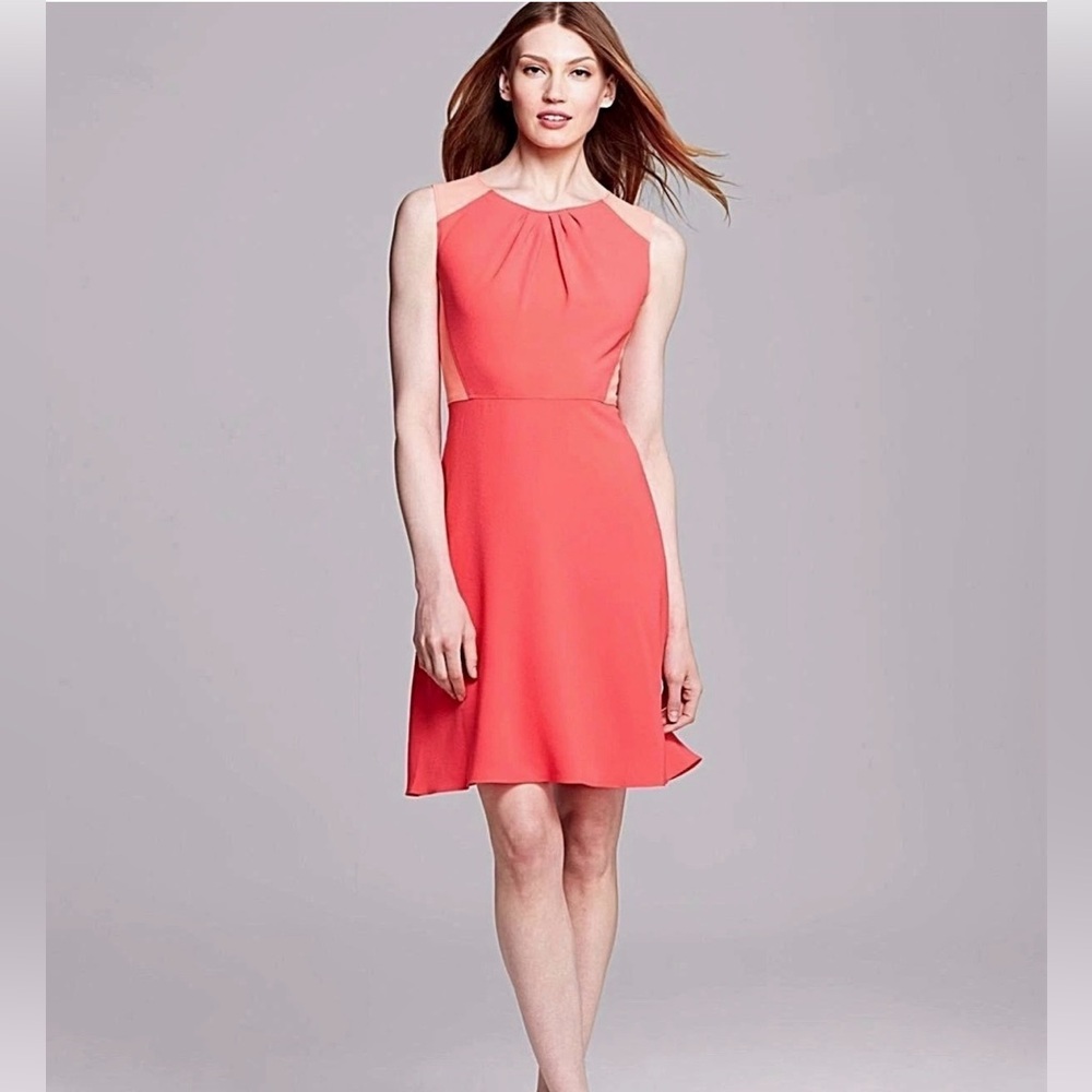 Elie Tahari Pink Rosario Color Block Crepe Dress size 12